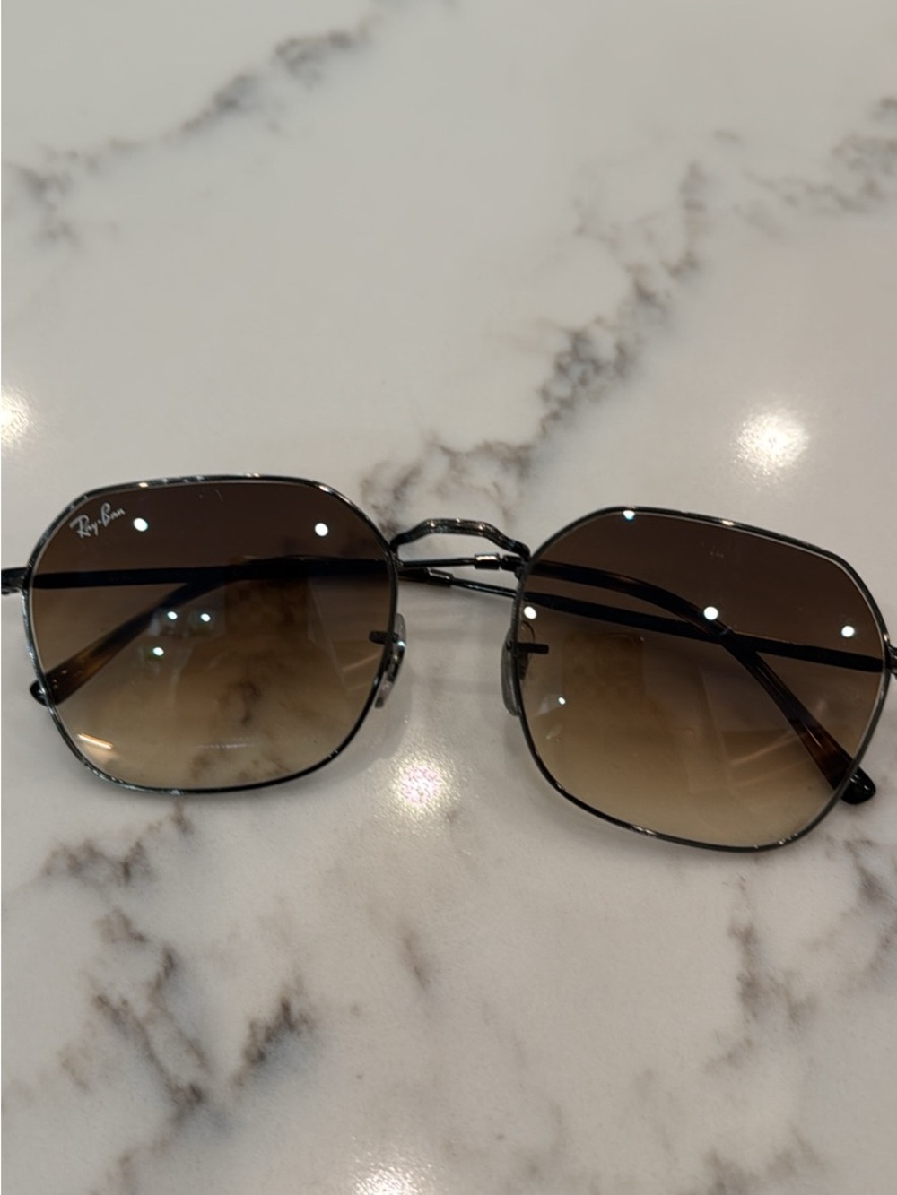 Ray-Ban Women's Silver Frame with Brown Gradient Lenses Sunglasses